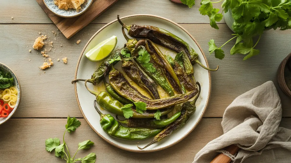 Fresh Hatch Chile peppers showing color, shape and texture