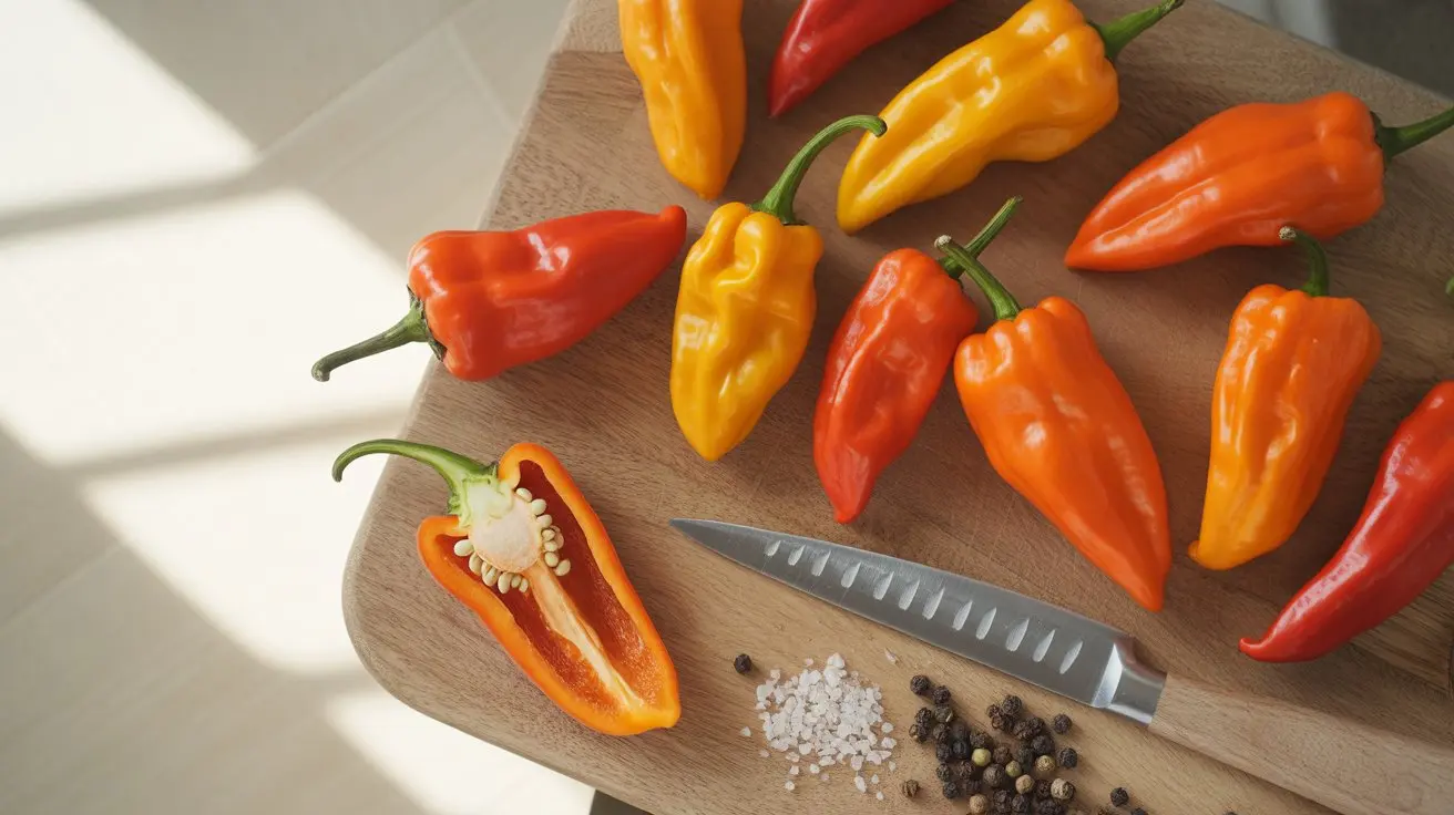 Jay's Peach Ghost Scorpion pepper - appearance, color and shape