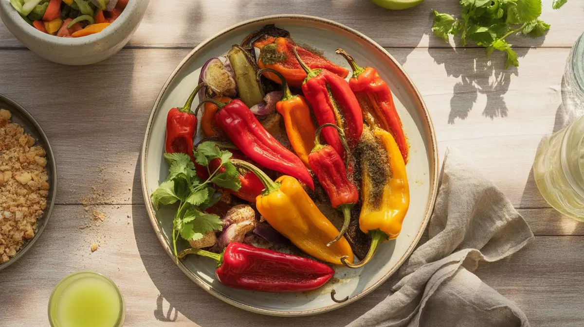 Fresh  peppers showing color, shape and texture