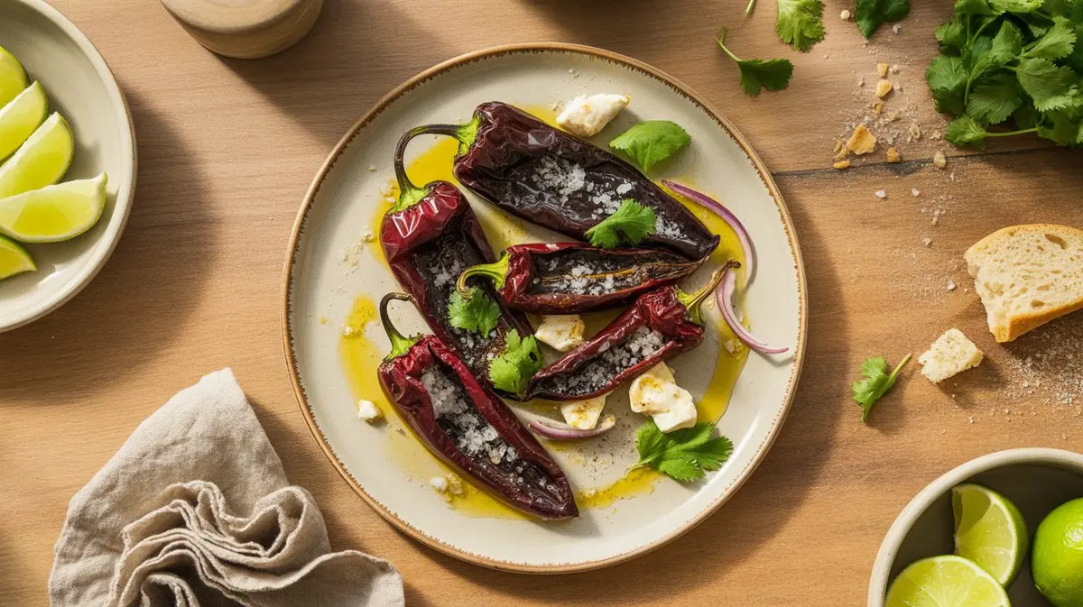 Fresh Morita Pepper peppers showing color, shape and texture