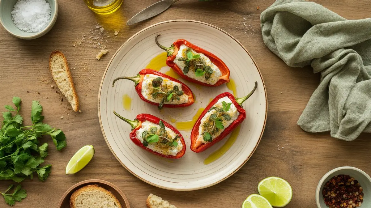 Fresh Piquillo Pepper peppers showing color, shape and texture