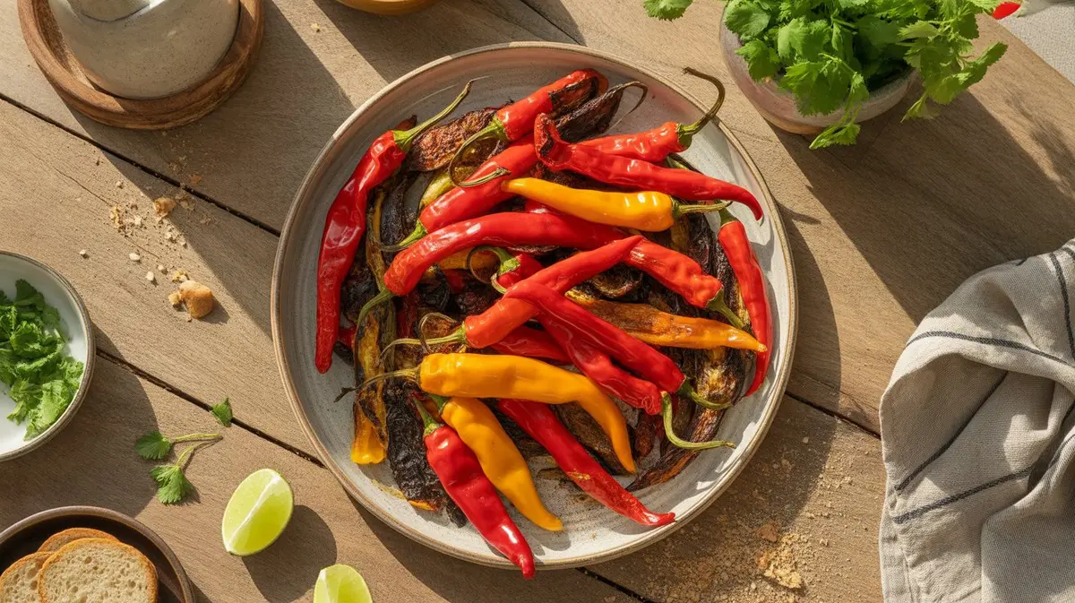 Fresh Piri Piri Pepper peppers showing color, shape and texture