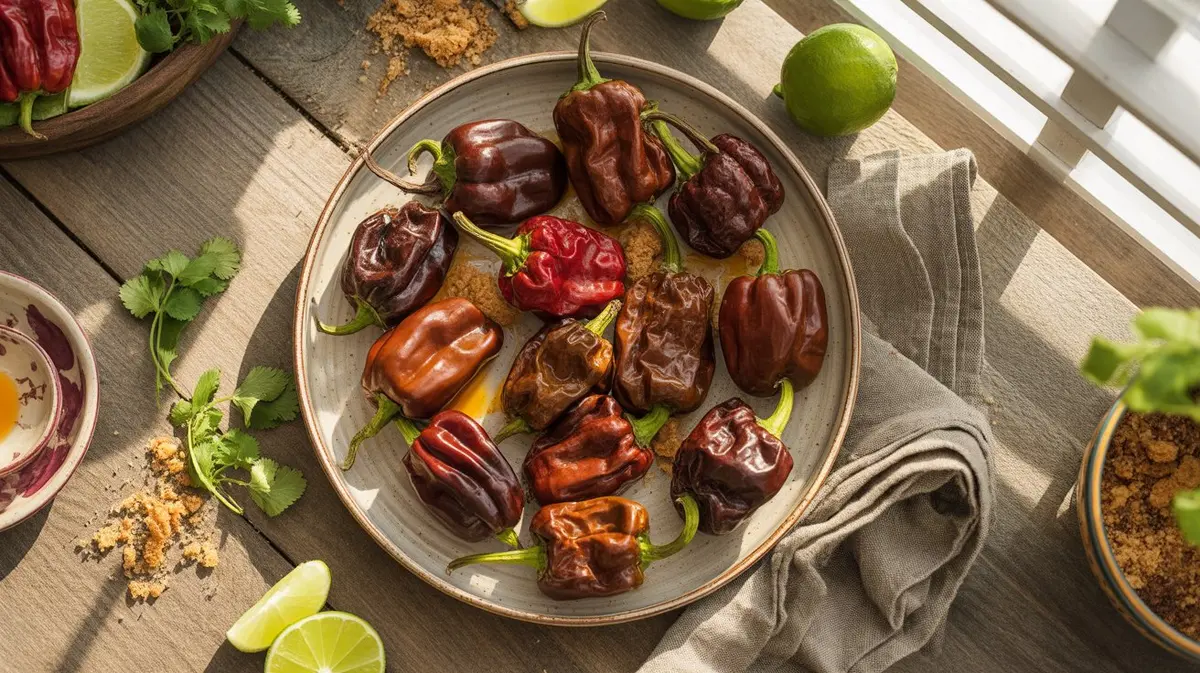 Fresh  peppers showing color, shape and texture
