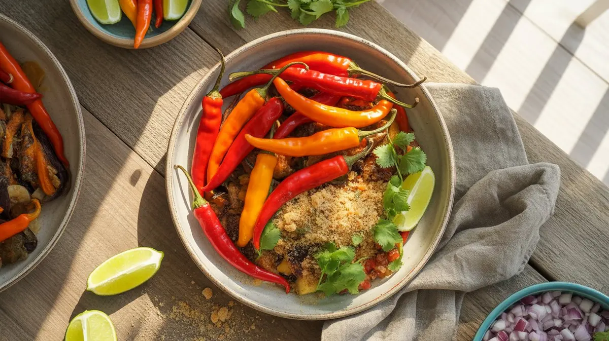 Fresh Tabasco Pepper peppers showing color, shape and texture