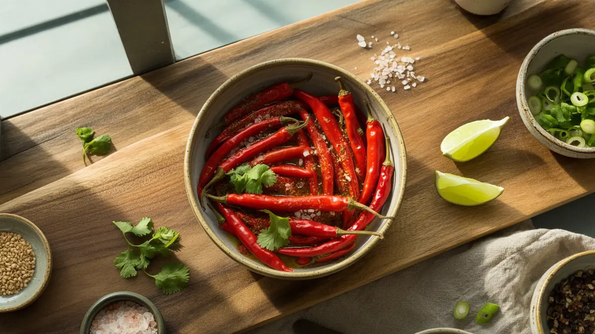 Fresh  peppers showing color, shape and texture