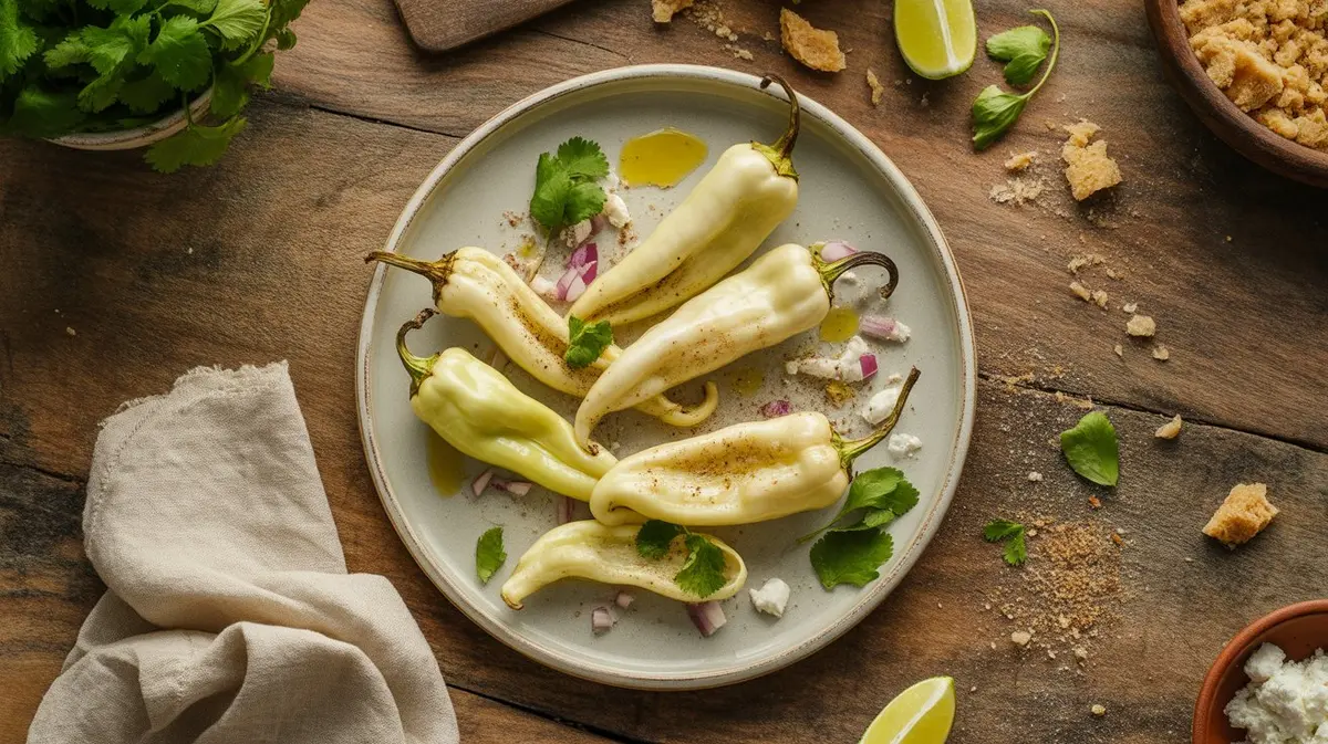 Fresh White Habanero peppers showing color, shape and texture