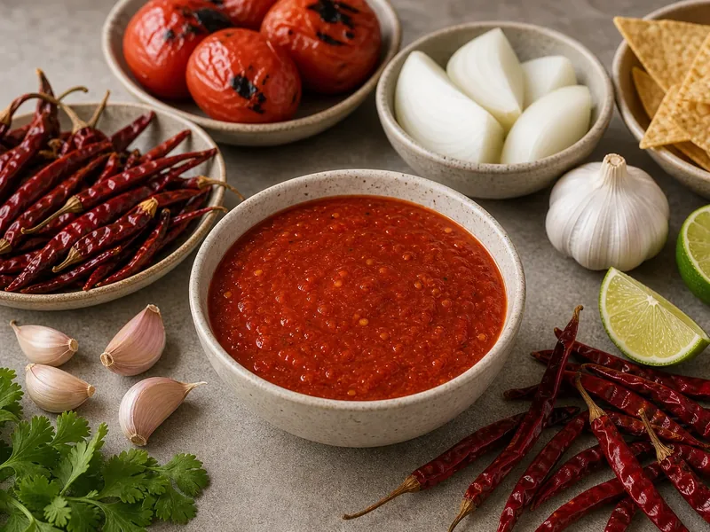 Chile De Arbol Salsa finished texture and serving consistency