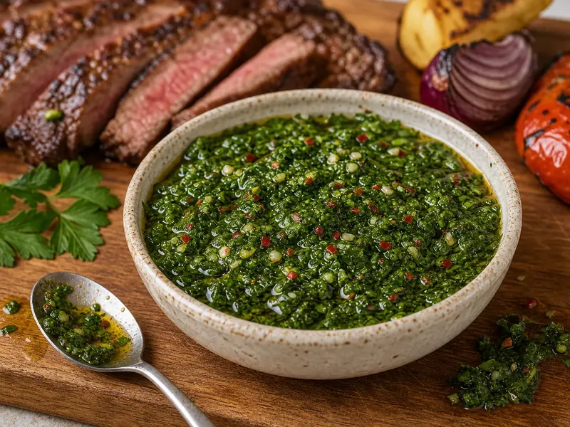 Chimichurri Recipe (Authentic Argentine Sauce) finished texture and serving consistency
