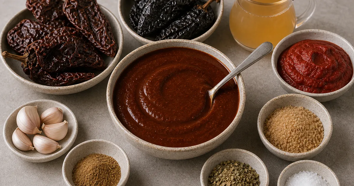 Smooth adobo sauce with dried chipotle peppers, ancho chiles, tomato puree, vinegar, garlic, brown sugar, and spices
