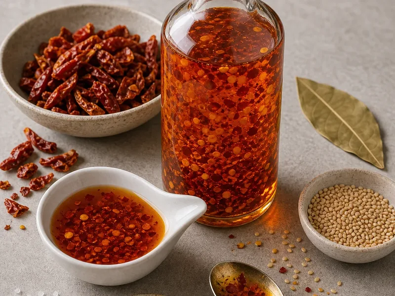 Ghost Pepper Oil finished texture and serving consistency