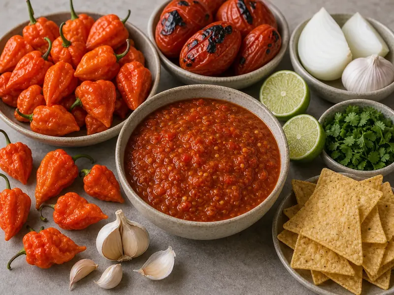 Ghost Pepper Salsa finished texture and serving consistency