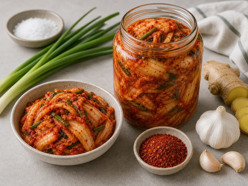 Easy Kimchi Recipe with Gochugaru Flakes finished texture and serving consistency