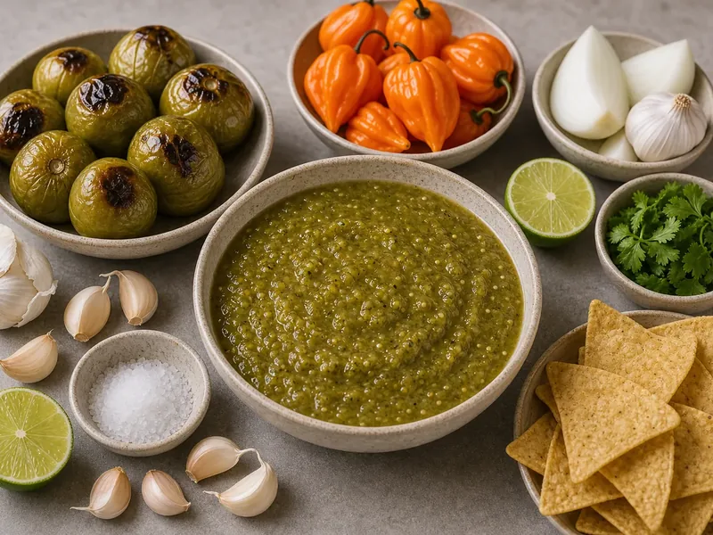 Habanero Salsa Verde finished texture and serving consistency