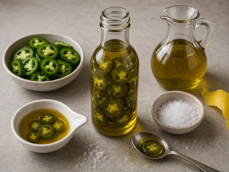Jalapeno Infused Olive Oil finished texture and serving consistency