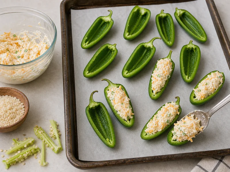 Jalapeno Popper Recipe (Cream Cheese Stuffed) preparation and ingredients