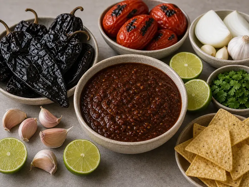 Pasilla Chile Salsa finished texture and serving consistency