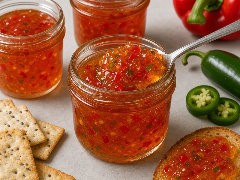 Pepper Jelly Recipe (Jalapeno & Habanero) finished texture and serving consistency