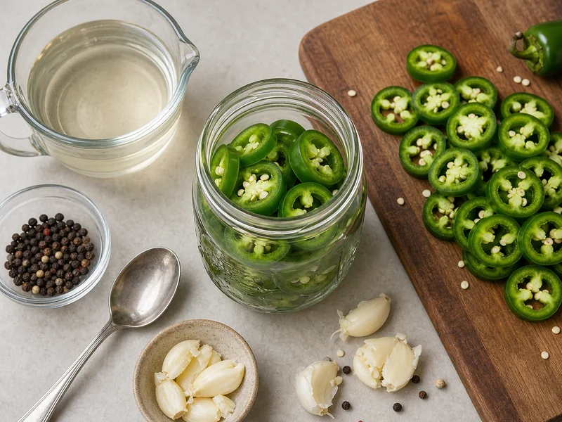 Pickled Jalapenos Recipe (Quick & Fermented) preparation and ingredients