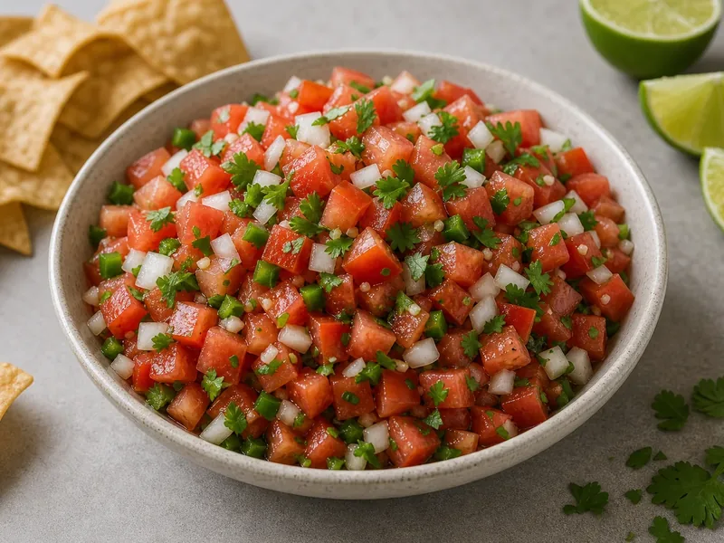 Pico de Gallo Recipe (Fresh Chunky Salsa) finished texture and serving consistency