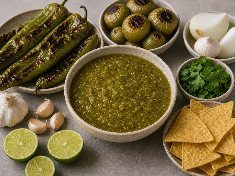 Roasted Hatch Chile Salsa finished texture and serving consistency