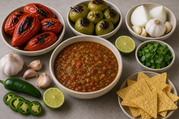 Roasted Tomato Tomatillo Salsa