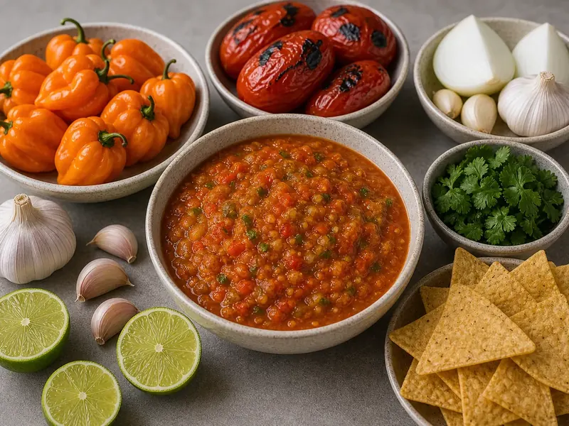 Scotch Bonnet Salsa finished texture and serving consistency