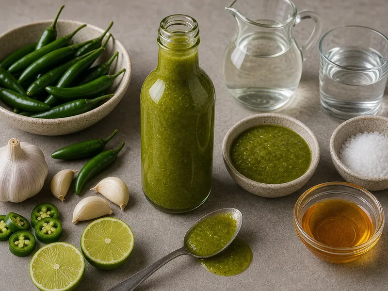 Serrano Hot Sauce finished texture and serving consistency
