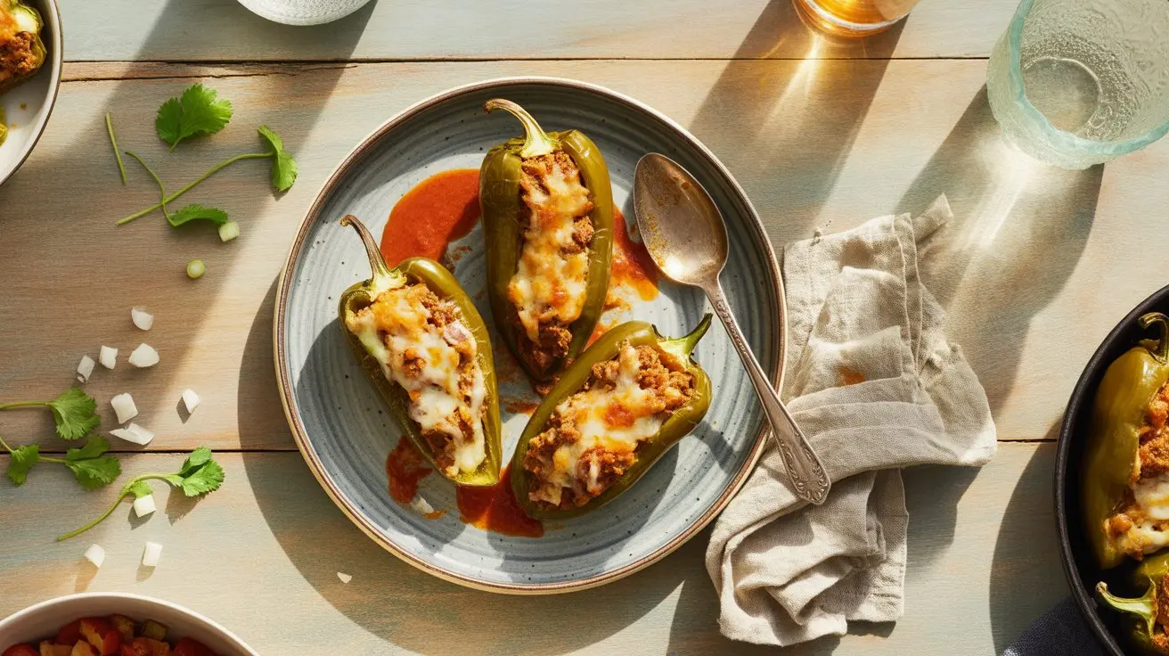 Stuffed Poblano Peppers recipe - finished dish ready to serve