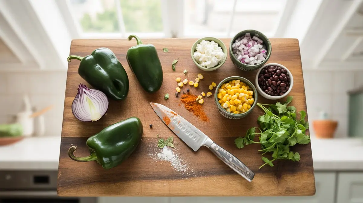 Stuffed Poblano Peppers - preparation and ingredients