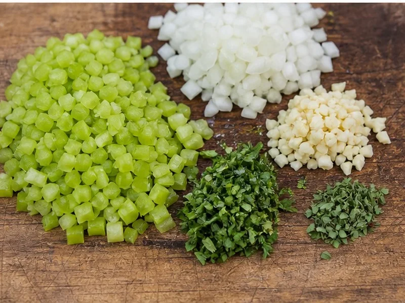 Chopped Cubanelle alternatives prepared for sofrito