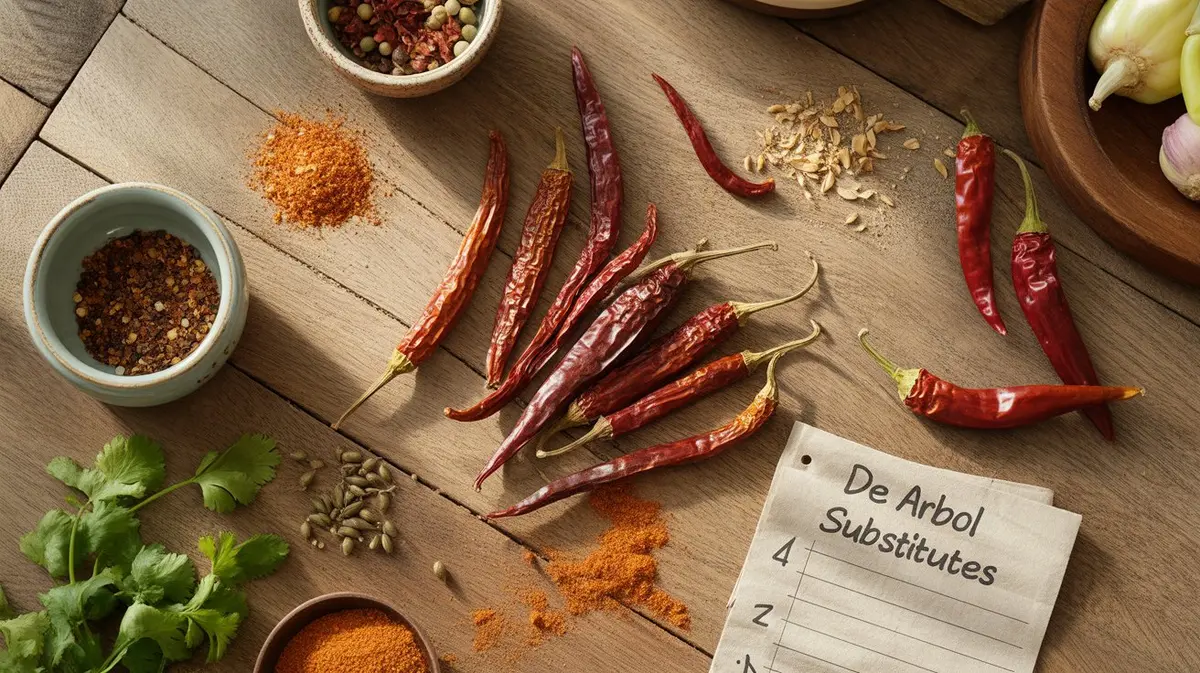 Comparison of De Arbol Pepper with similar peppers for substitution