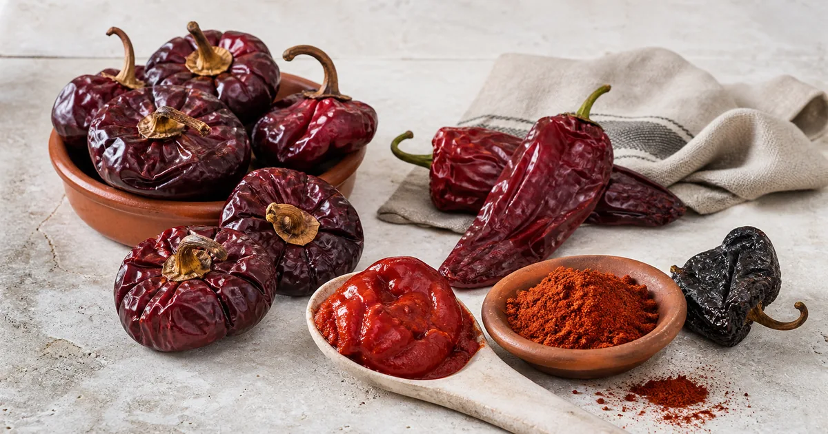 Dried ñora pepper with choricero, ancho, paprika, and roasted pepper alternatives