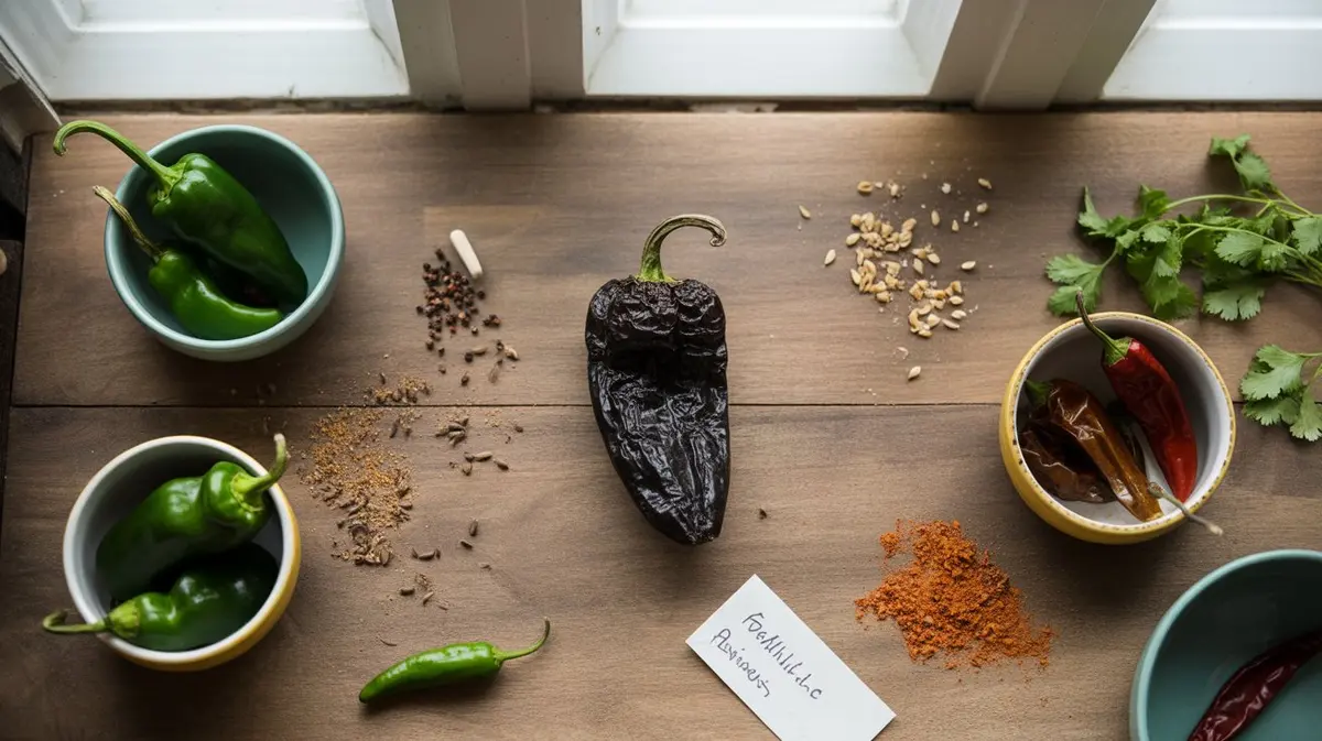 Comparison of Pasilla Pepper with similar peppers for substitution